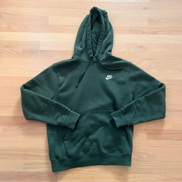 Nike Other - Nike Club Fleece Premium Embroidered Mens Pullover Hoodie Hunter Green Small
